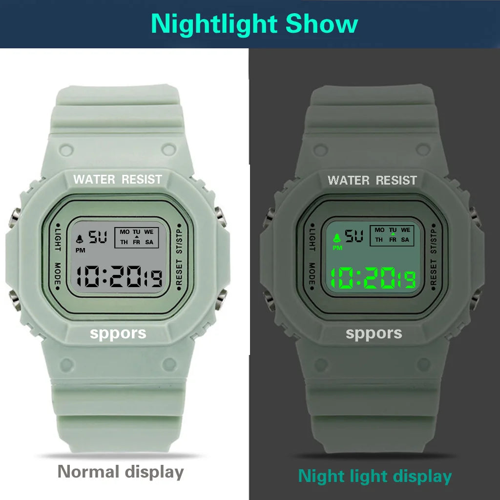 Sports Watch Boys Girls Student LED Electronic