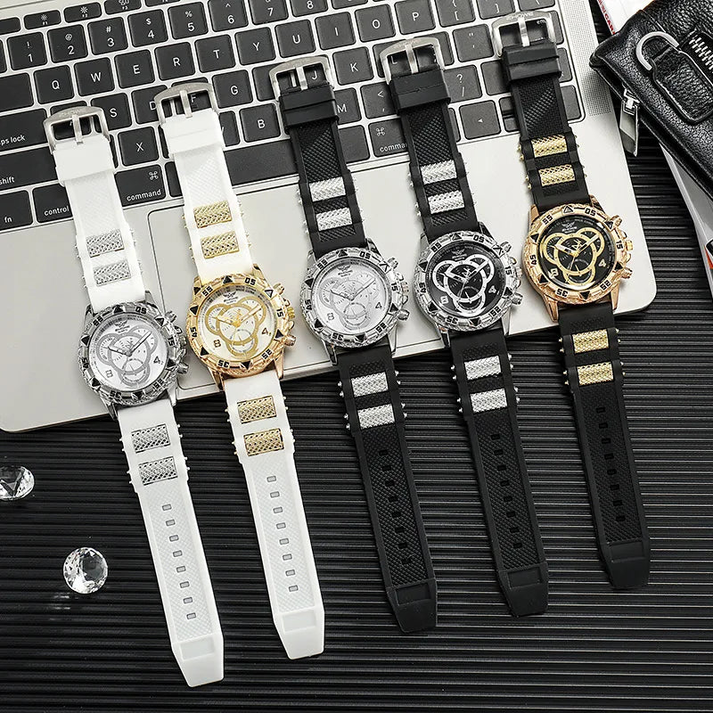 Men’s Watch Fashion Silicone Band Analog Quartz