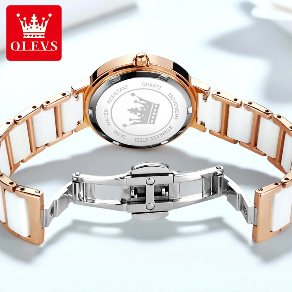 Luxury Brand Women Watches Ceramic Tape