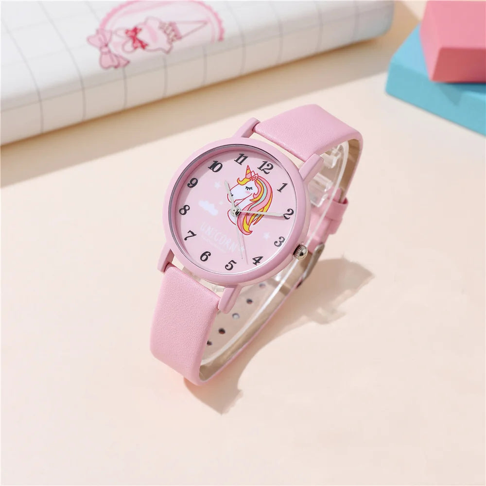 cute pink pu leather band unicorn Children's