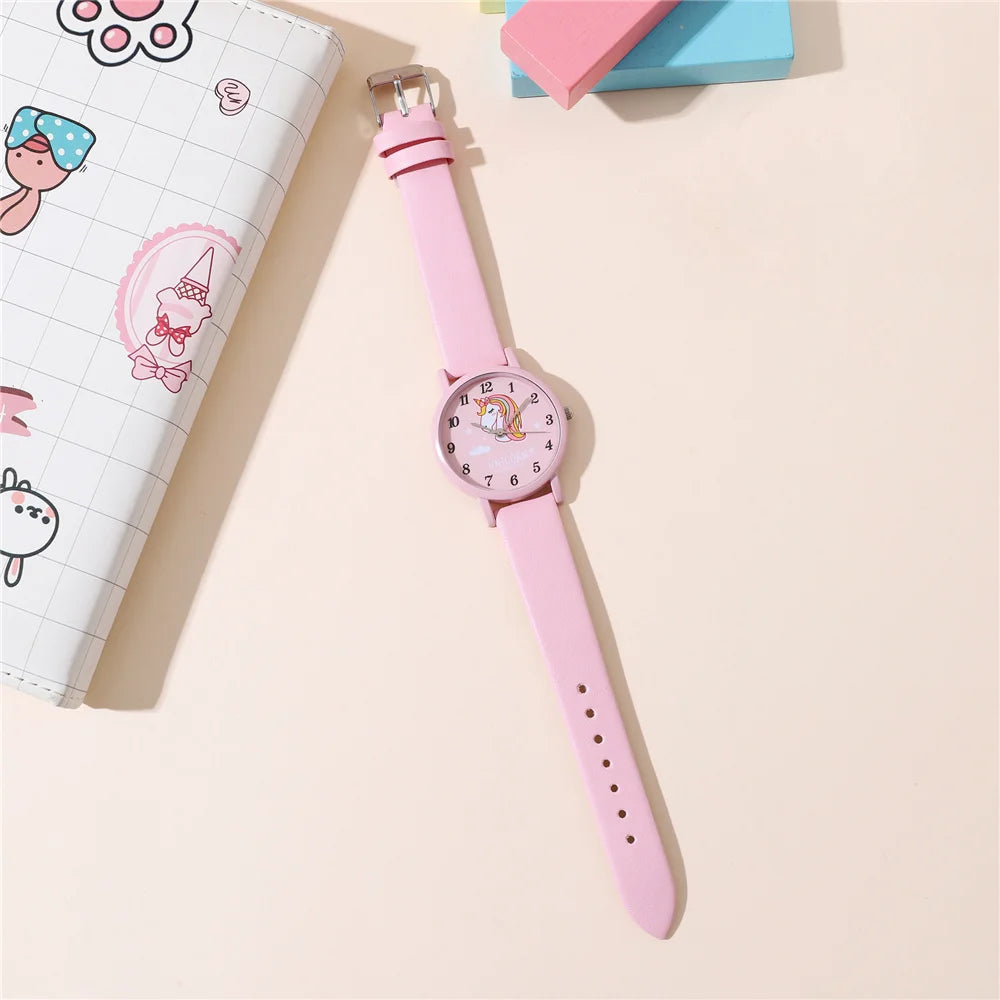 cute pink pu leather band unicorn Children's