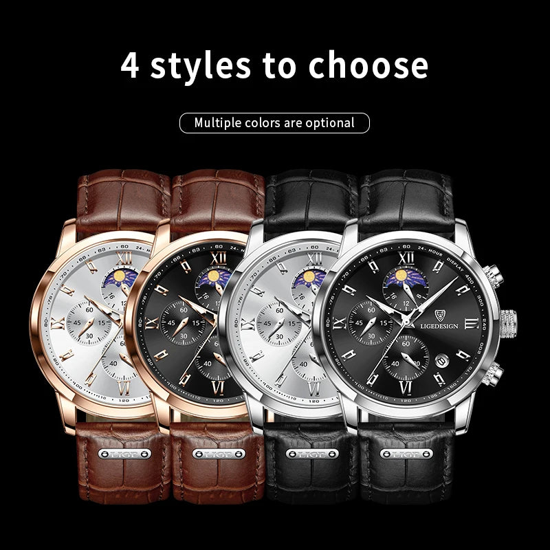 Casual Men Watch Luxury Leather Waterproof Sport