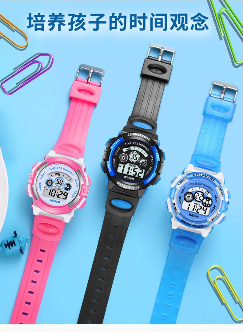 Student Electronic Watch Waterproof Sports Children