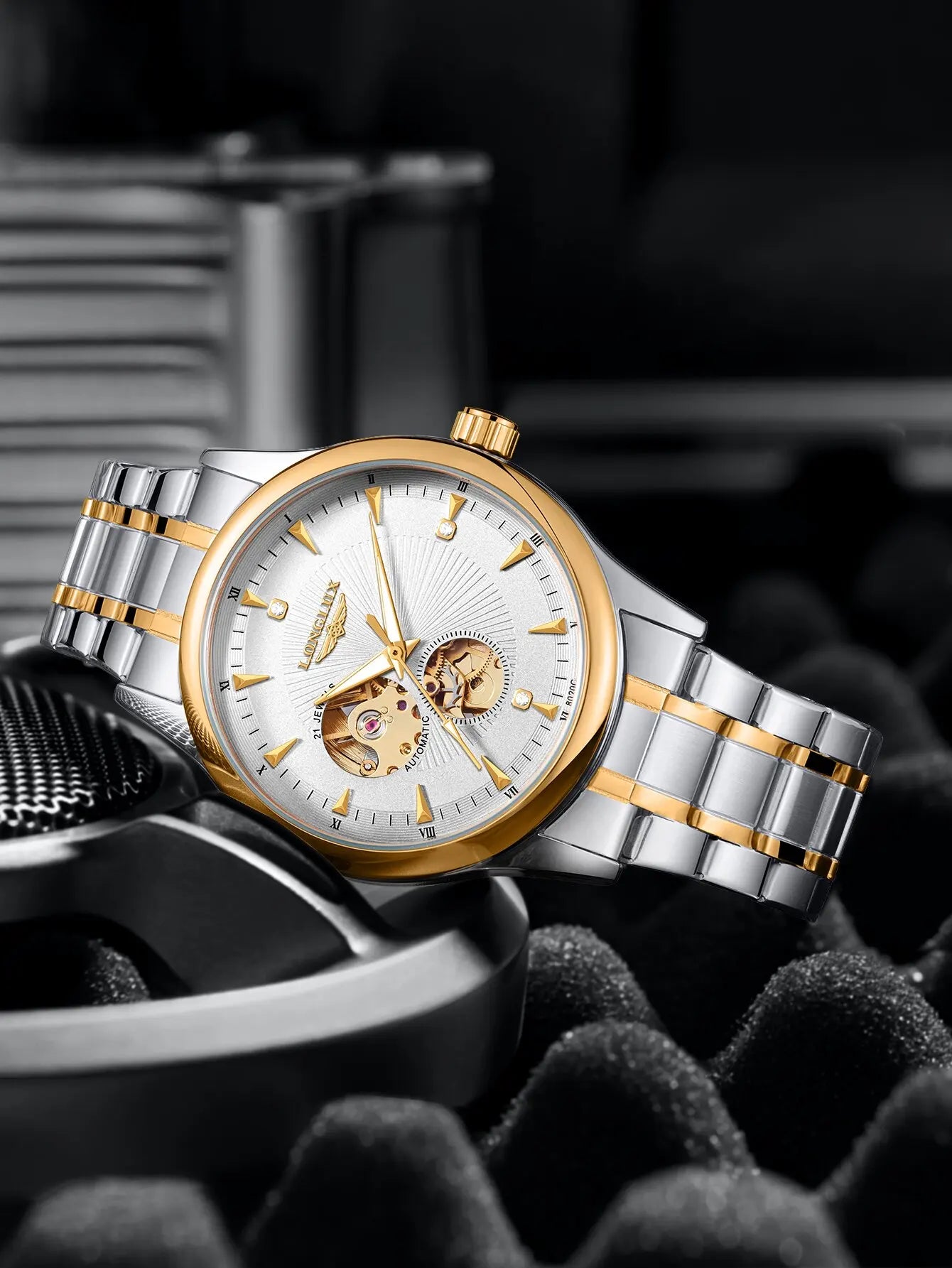 Men automatic mechanical watch elegant luxury