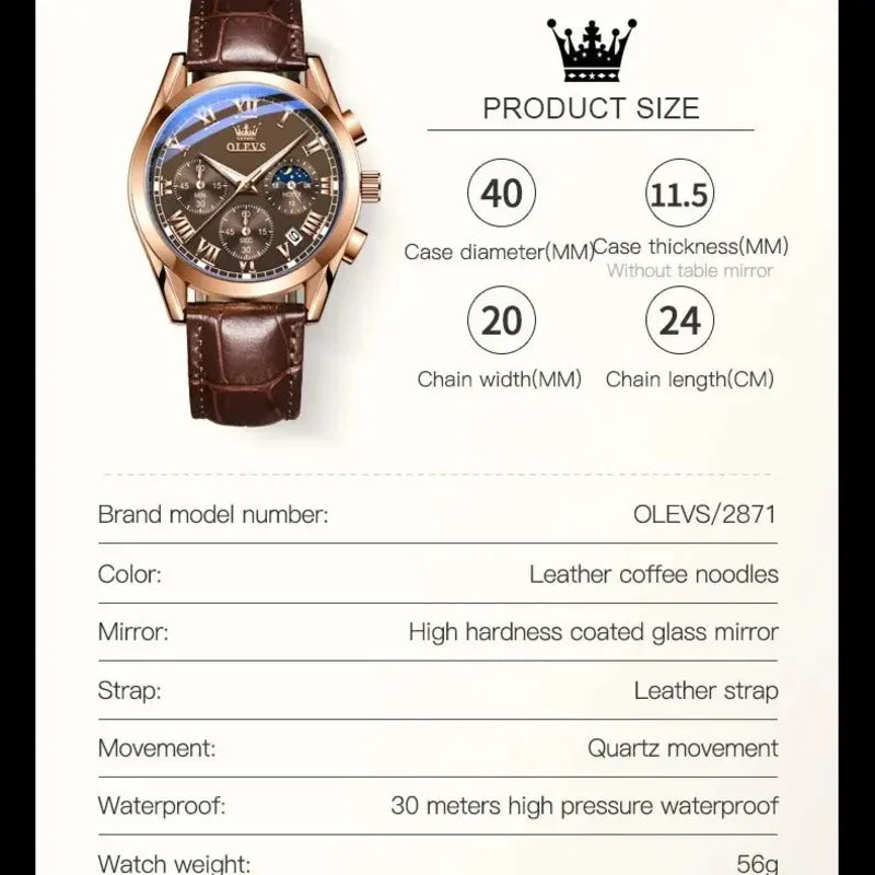 Multifunctional Men's Watches Stainless steel Luminous