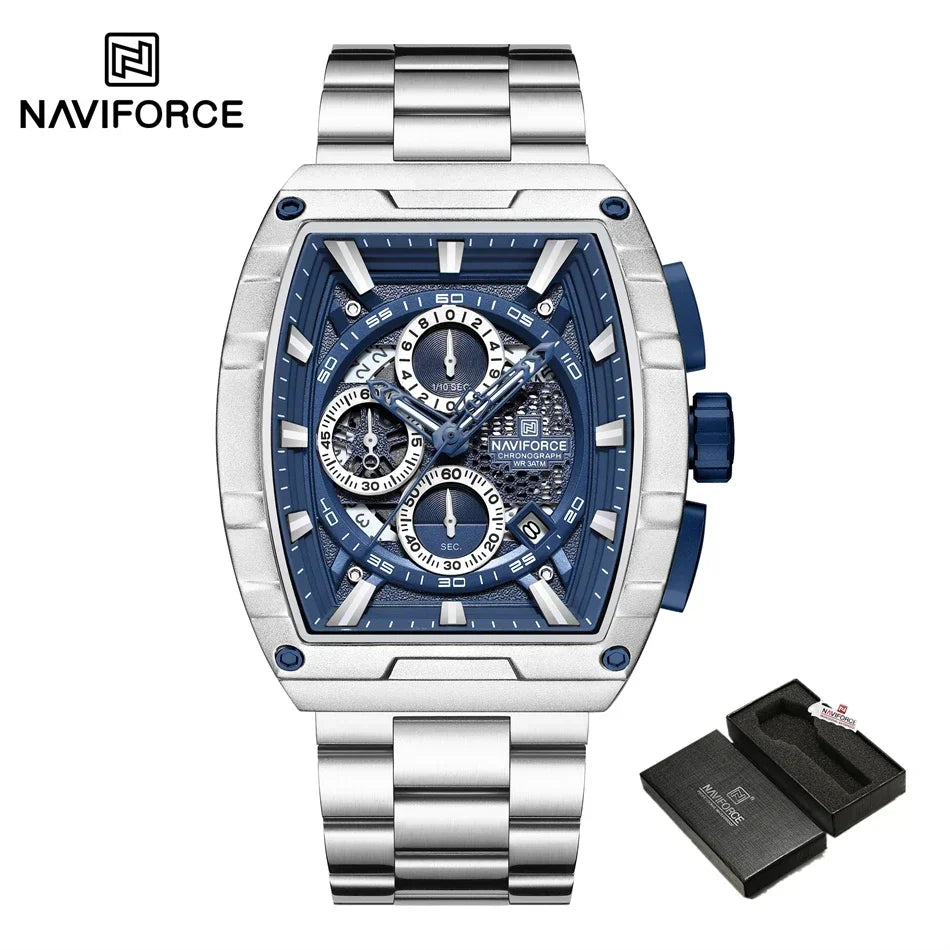 Top Brand Men's Watches Luxury Tonneau Quartz