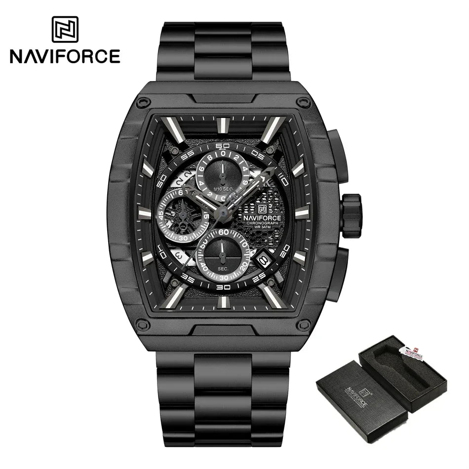 Top Brand Men's Watches Luxury Tonneau Quartz