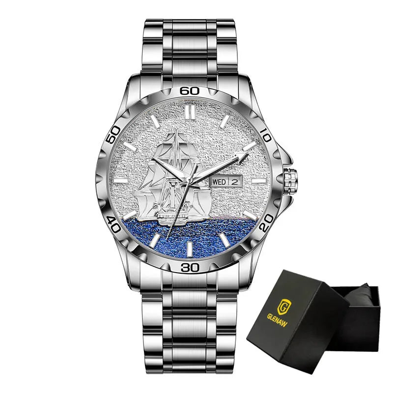 Three Dimensional Sailing Dial Design Luxury Automatic