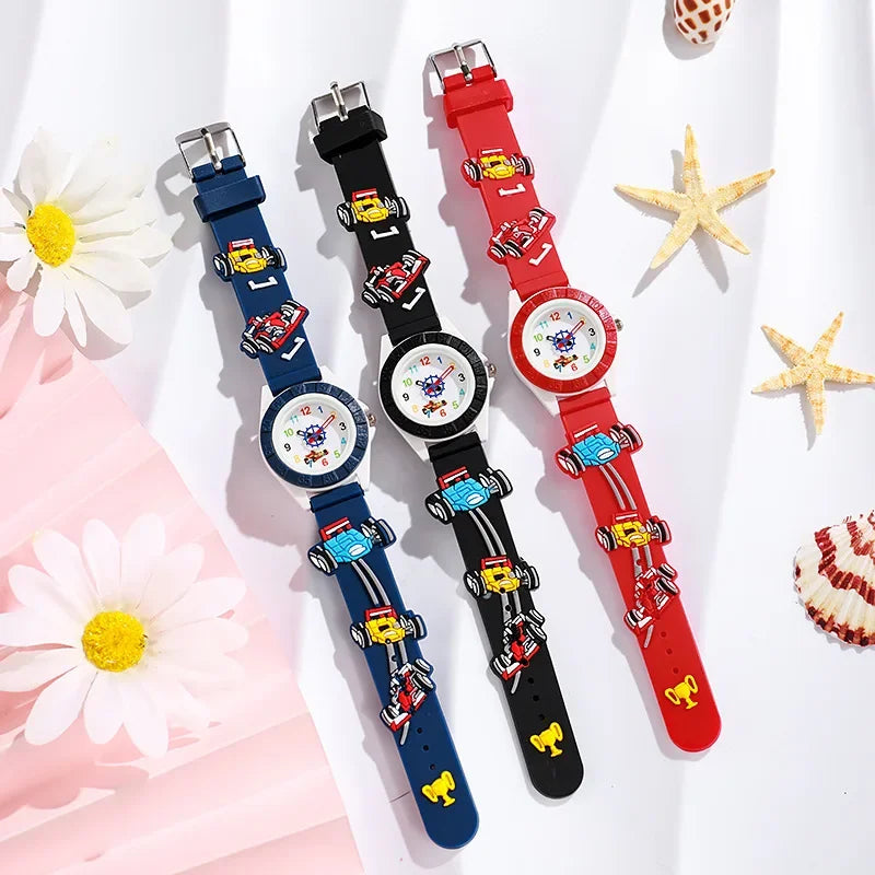 Fun Cartoon Car Themed Children Watches Cartoon