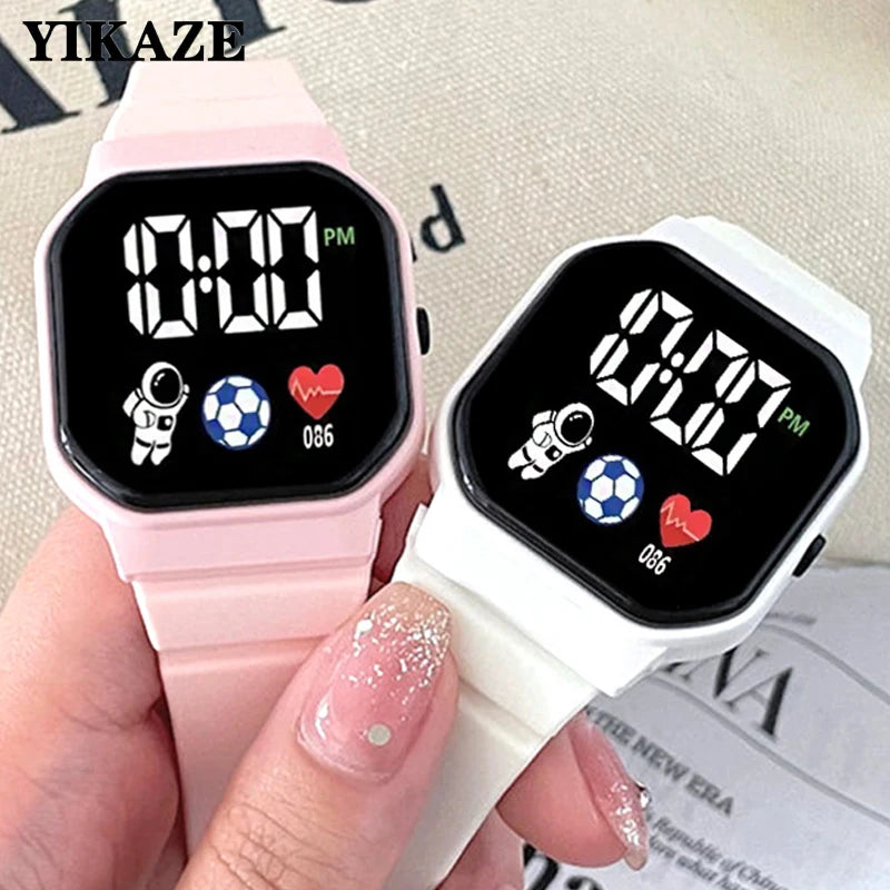 2Pcs/set Kids Watch Students Sports LED Digital