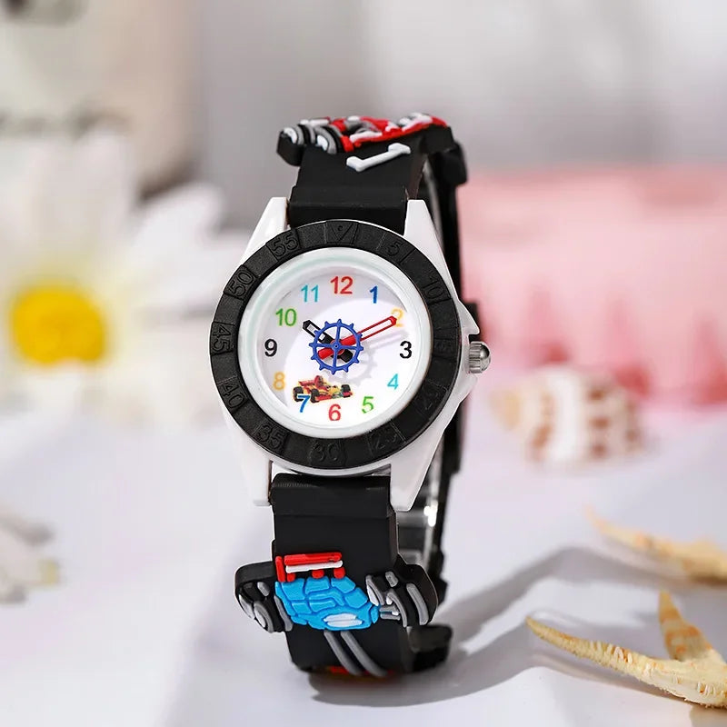 Fun Cartoon Car Themed Children Watches Cartoon