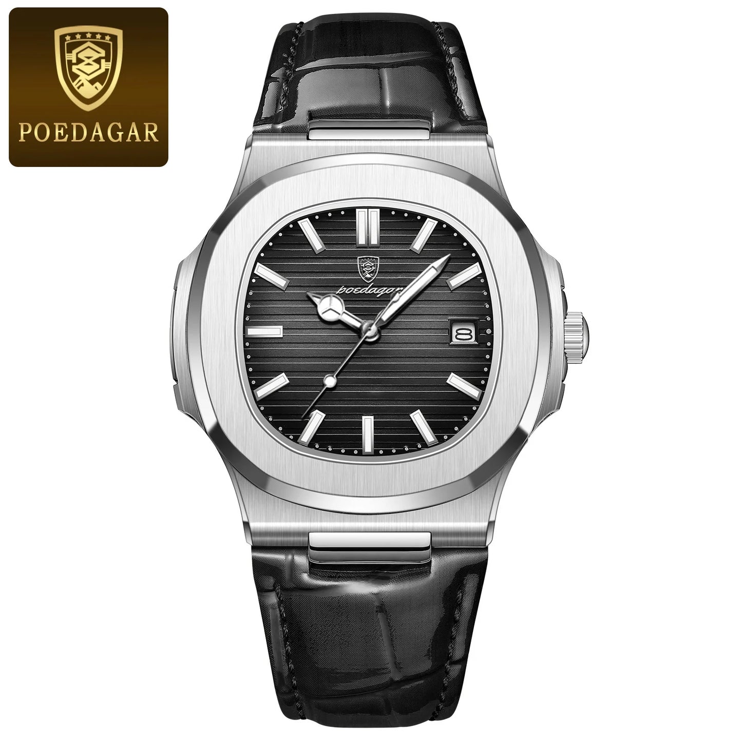 Top Luxury Square Man Watch Date Waterproof