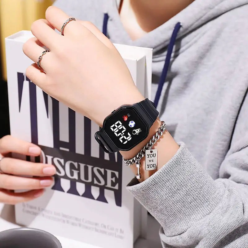 2Pcs/set Kids Watch Students Sports LED Digital