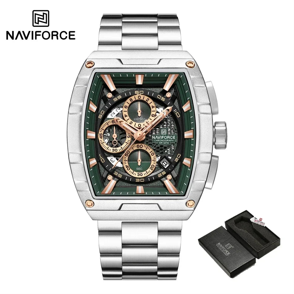 Top Brand Men's Watches Luxury Tonneau Quartz