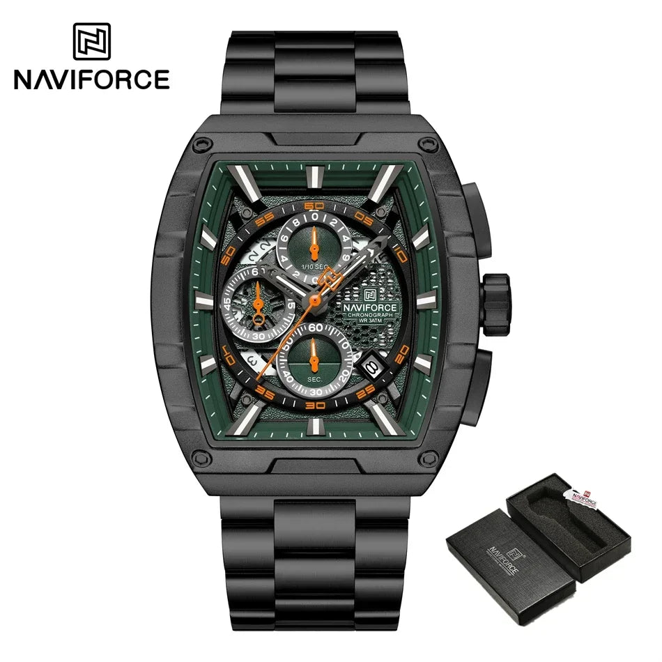 Top Brand Men's Watches Luxury Tonneau Quartz