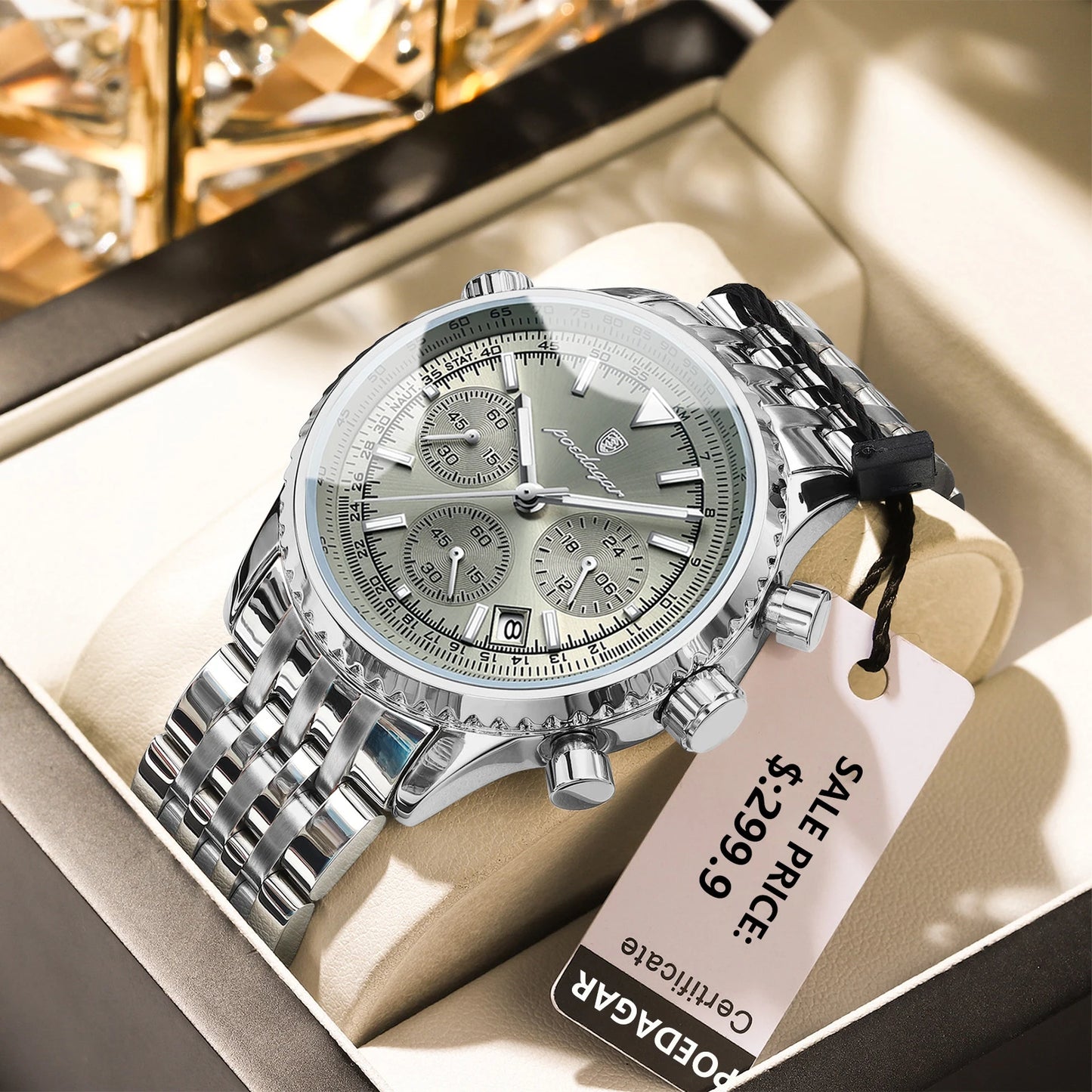 Luxury Watches For Men Date Chronograph Stainless