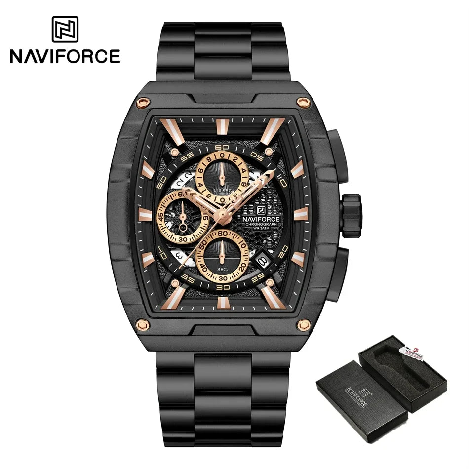 Top Brand Men's Watches Luxury Tonneau Quartz