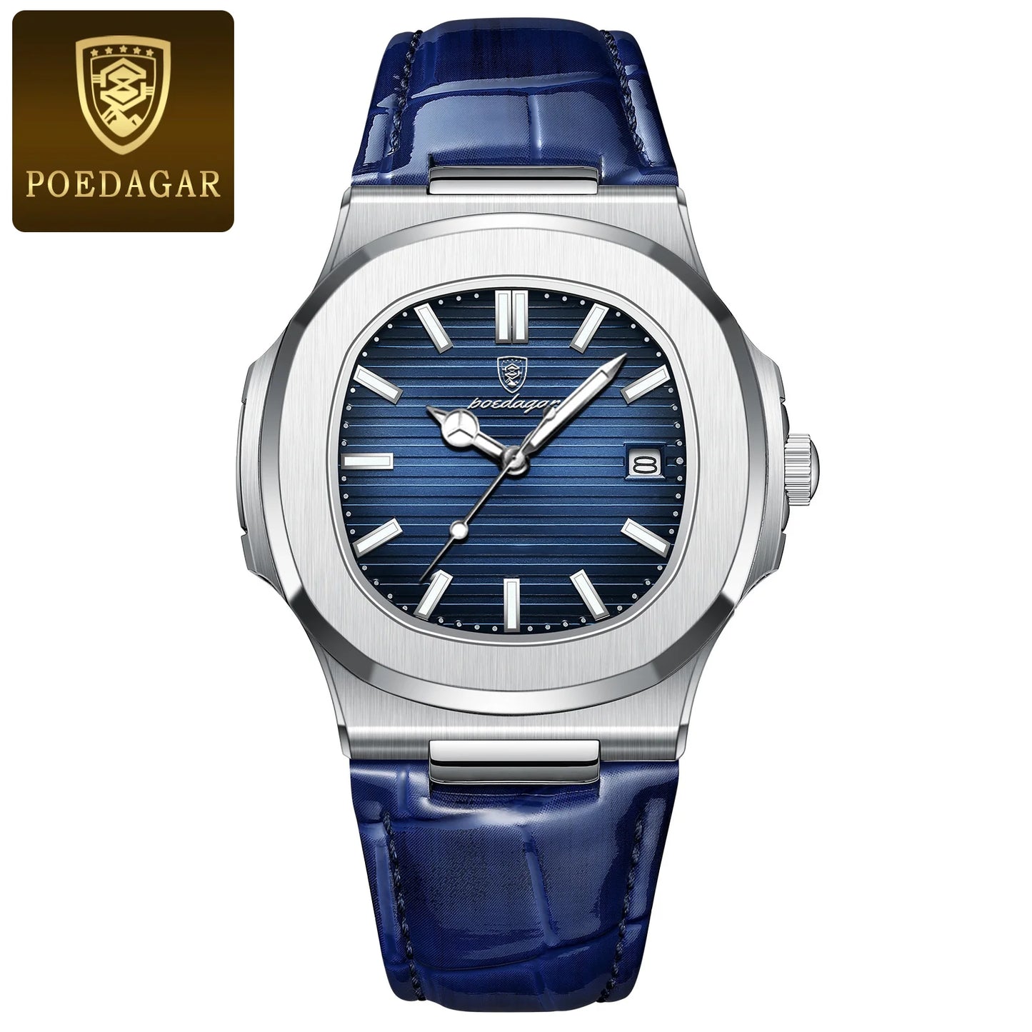 Top Luxury Square Man Watch Date Waterproof