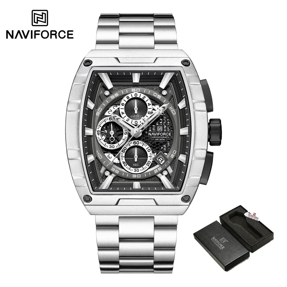 Top Brand Men's Watches Luxury Tonneau Quartz