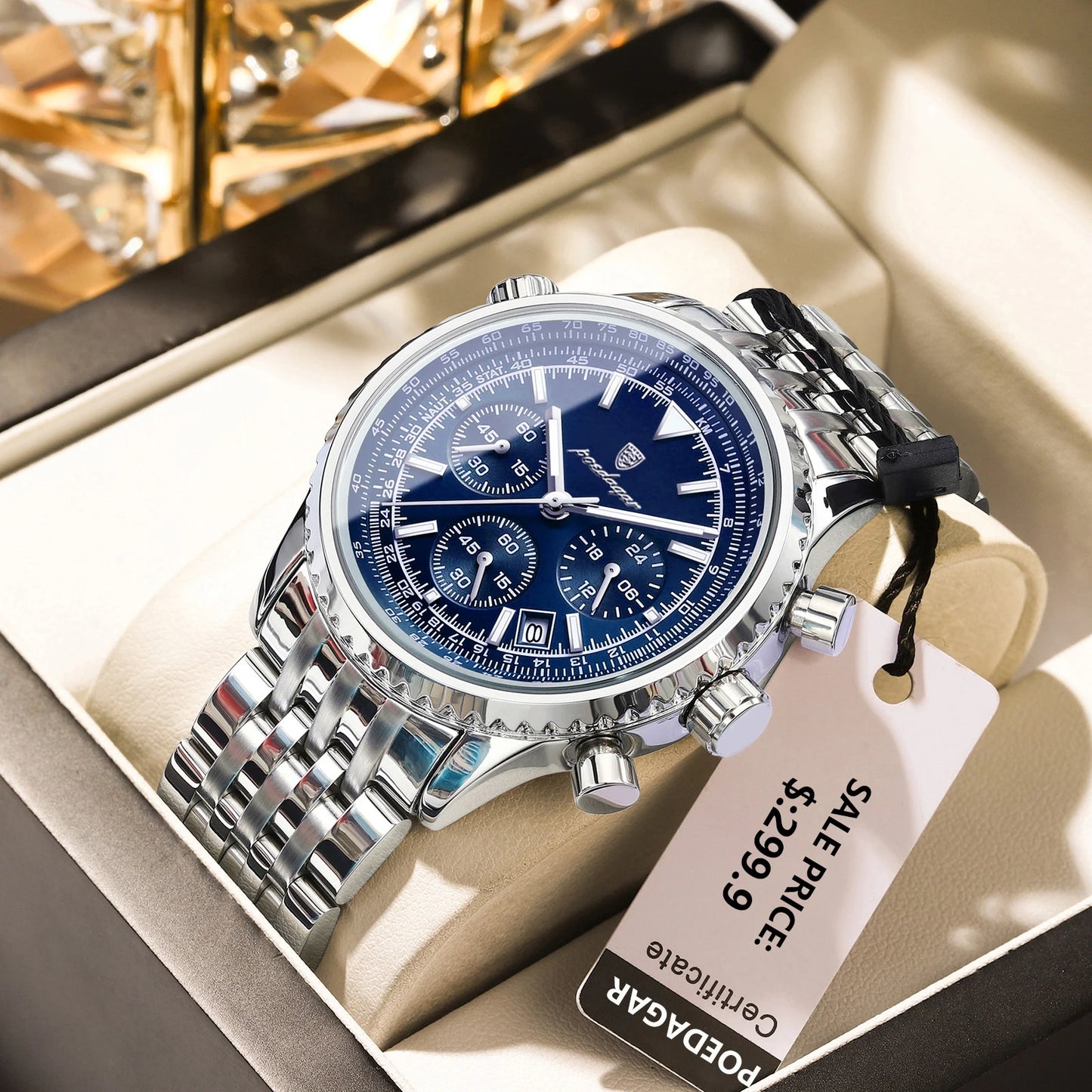 Luxury Watches For Men Date Chronograph Stainless
