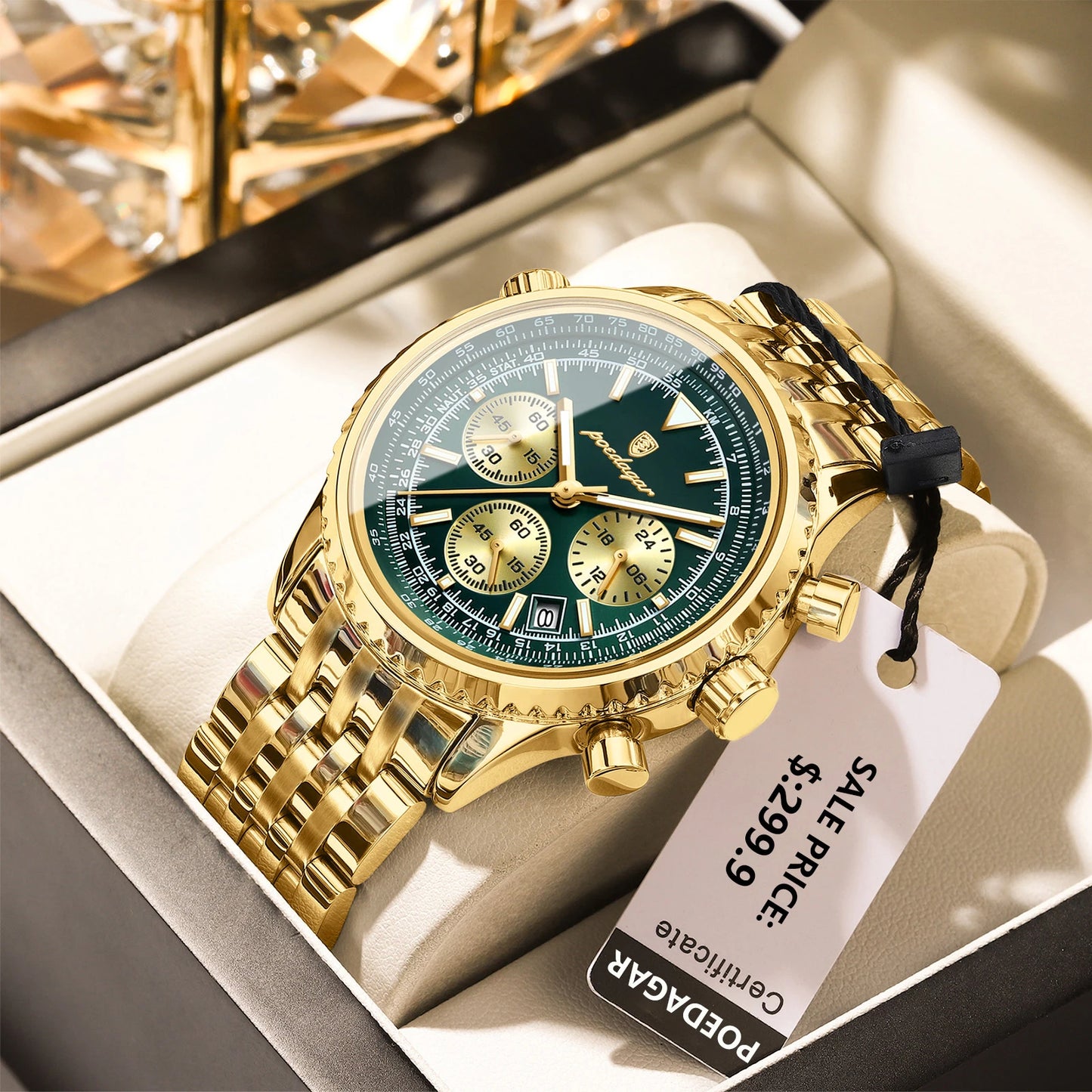 Luxury Watches For Men Date Chronograph Stainless