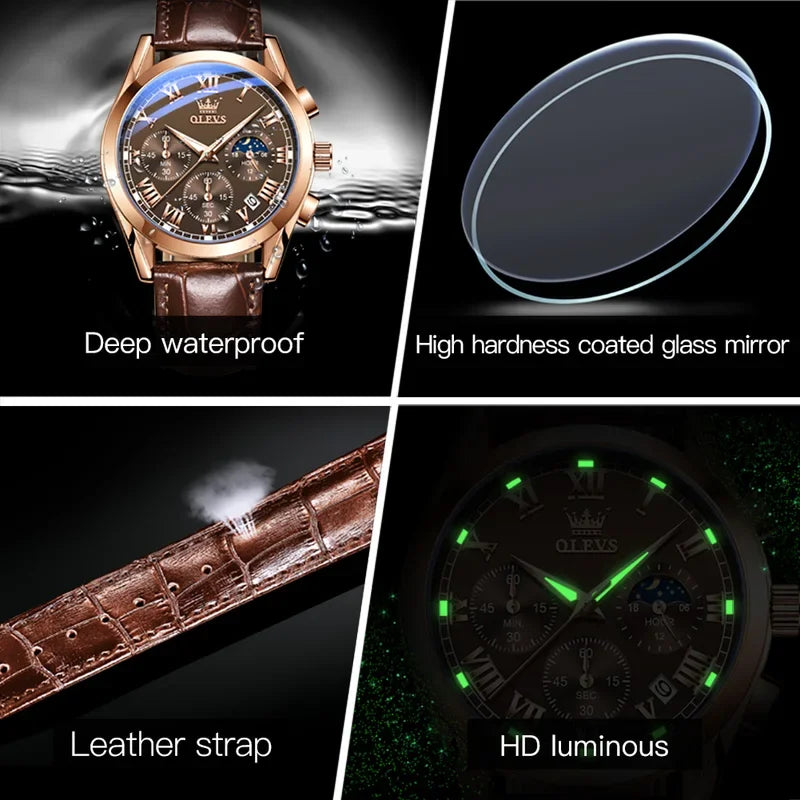 Multifunctional Men's Watches Stainless steel Luminous