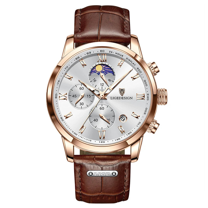 Casual Men Watch Luxury Leather Waterproof Sport