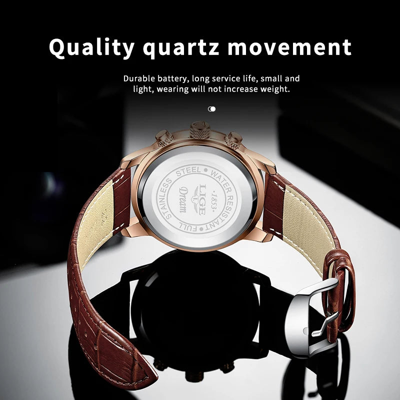 Casual Men Watch Luxury Leather Waterproof Sport