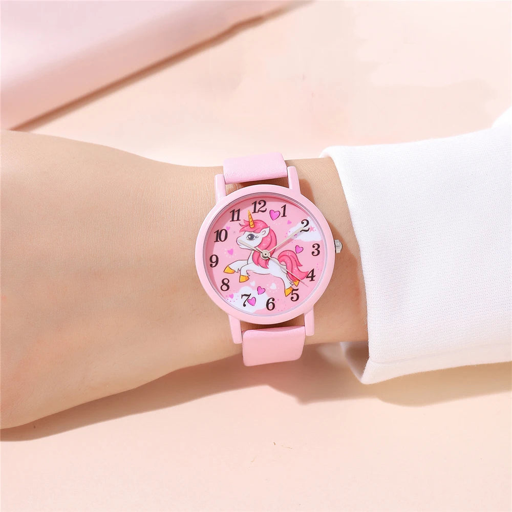 cute pink pu leather band unicorn Children's