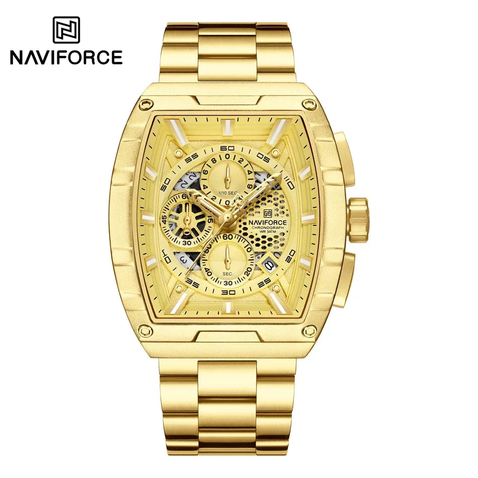 Top Brand Men's Watches Luxury Tonneau Quartz