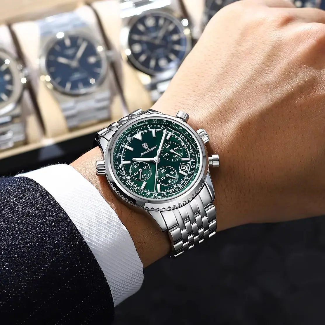 Luxury Watches For Men Date Chronograph Stainless