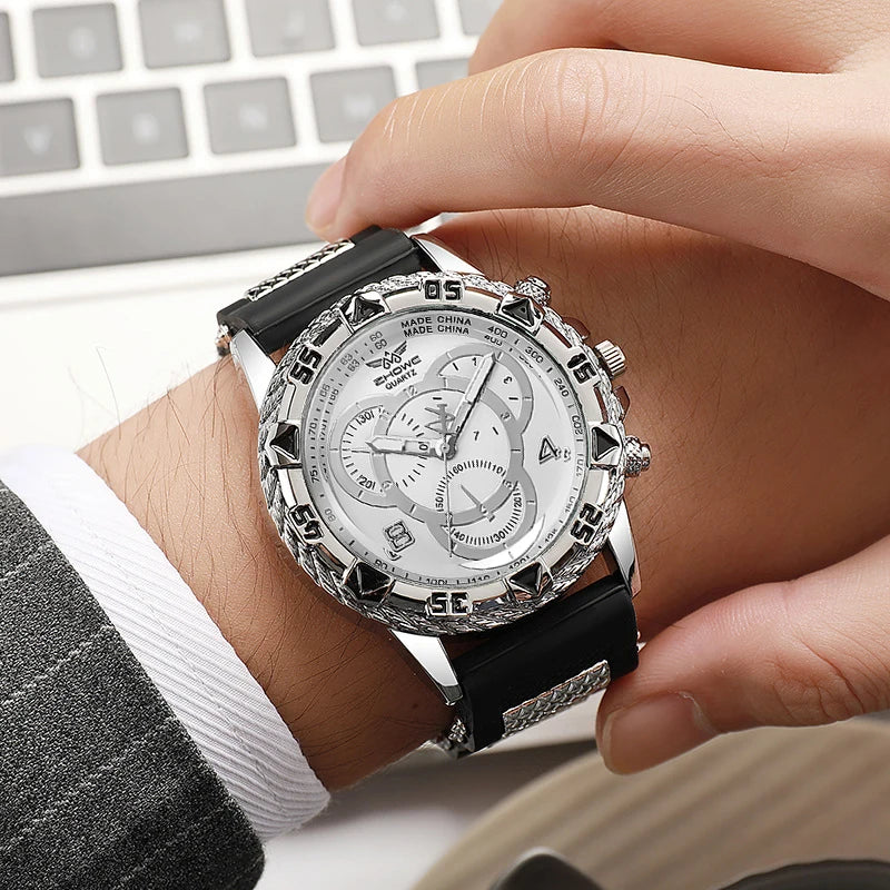 Men’s Watch Fashion Silicone Band Analog Quartz