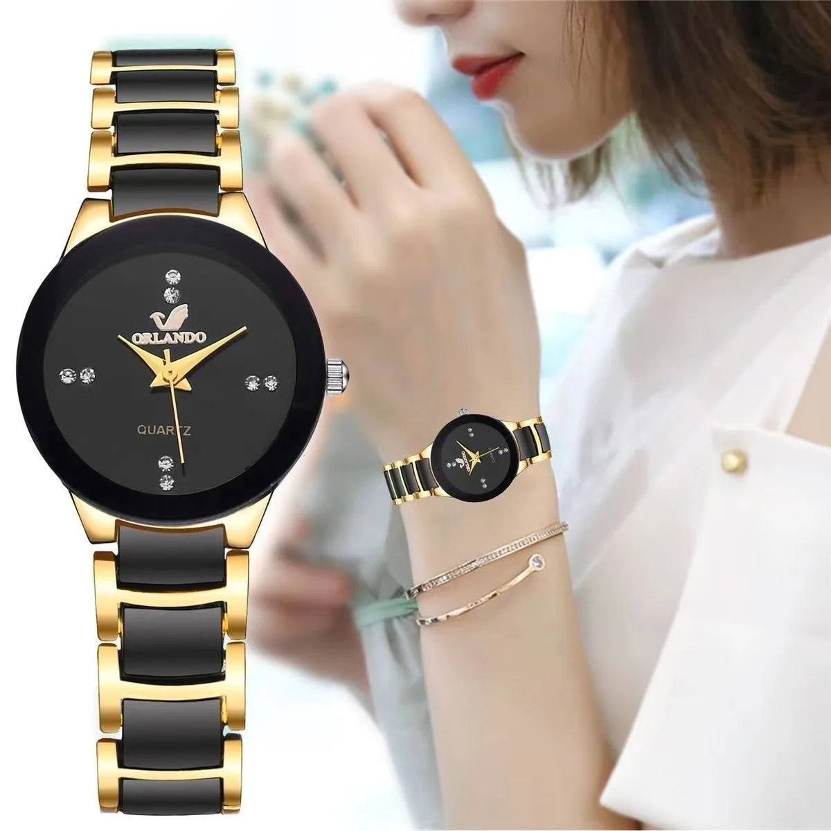 Fashion Rhinestone Women's Watch Stainless Steel