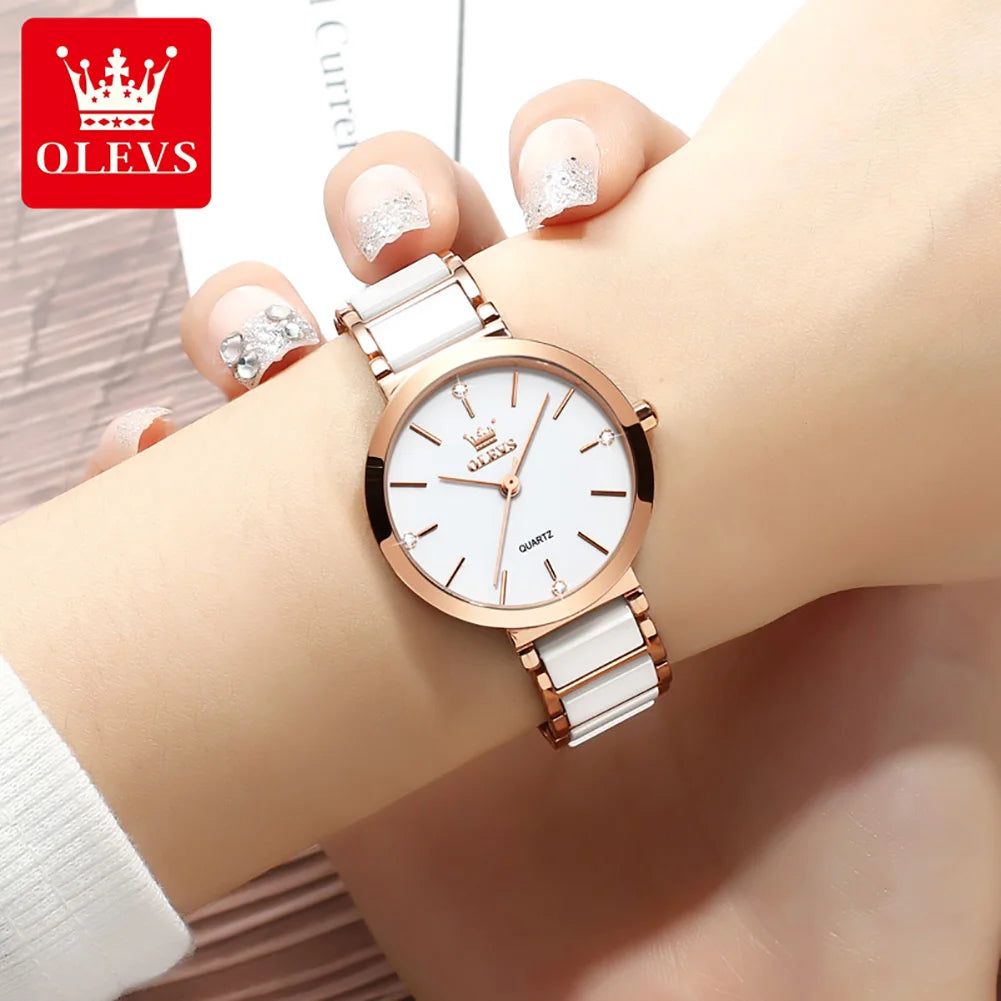 Luxury Brand Women Watches Ceramic Tape