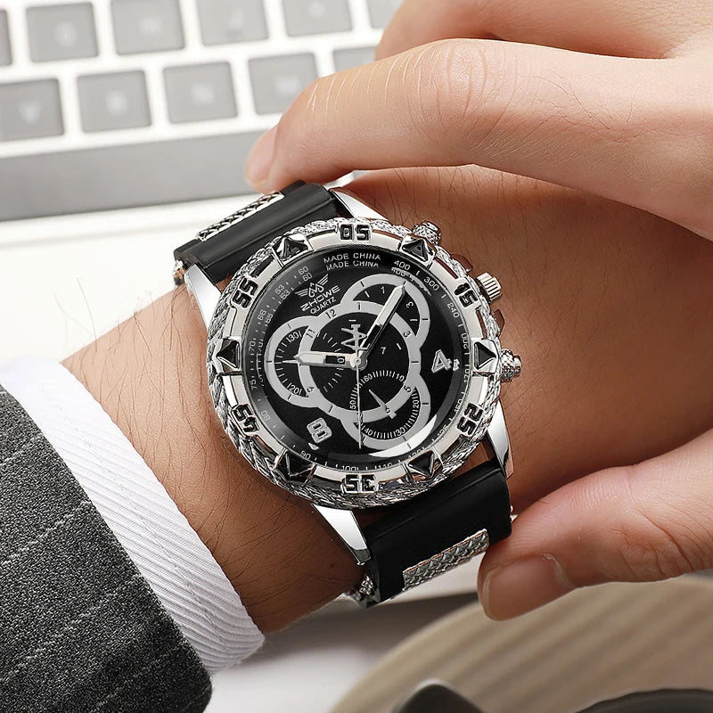 Men’s Watch Fashion Silicone Band Analog Quartz