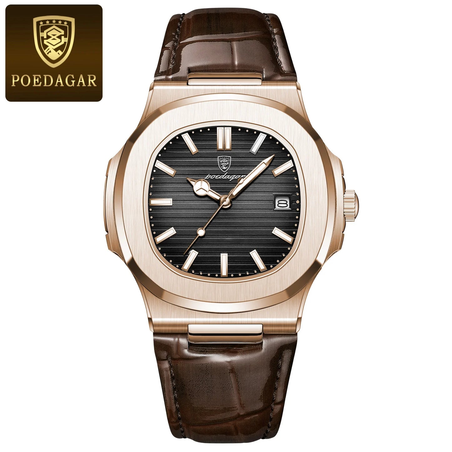 Top Luxury Square Man Watch Date Waterproof