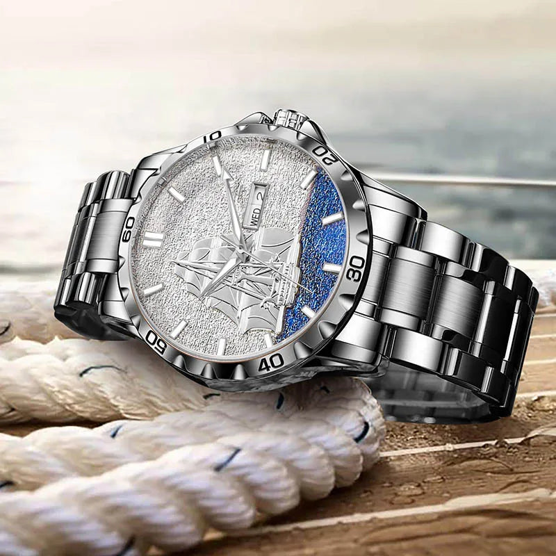 Three Dimensional Sailing Dial Design Luxury Automatic