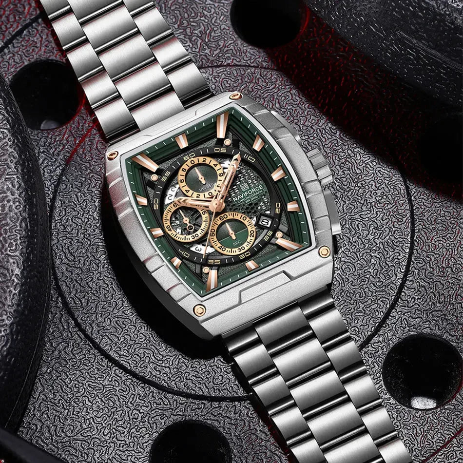 Top Brand Men's Watches Luxury Tonneau Quartz