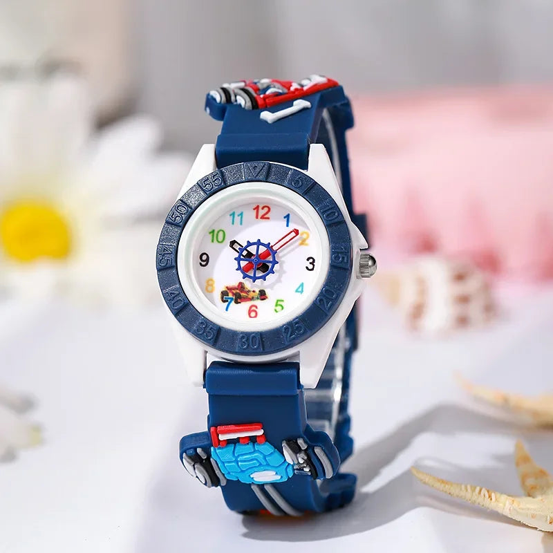 Fun Cartoon Car Themed Children Watches Cartoon