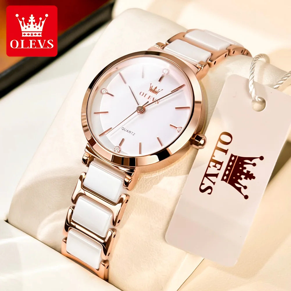 Luxury Brand Women Watches Ceramic Tape