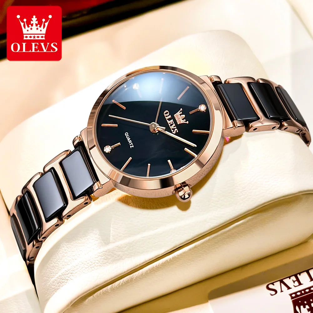 Luxury Brand Women Watches Ceramic Tape