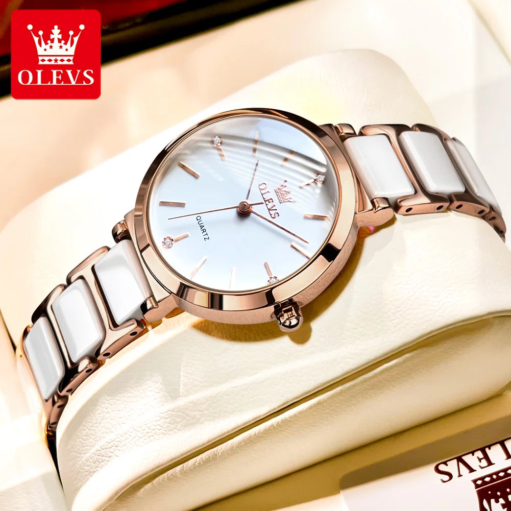 Luxury Brand Women Watches Ceramic Tape
