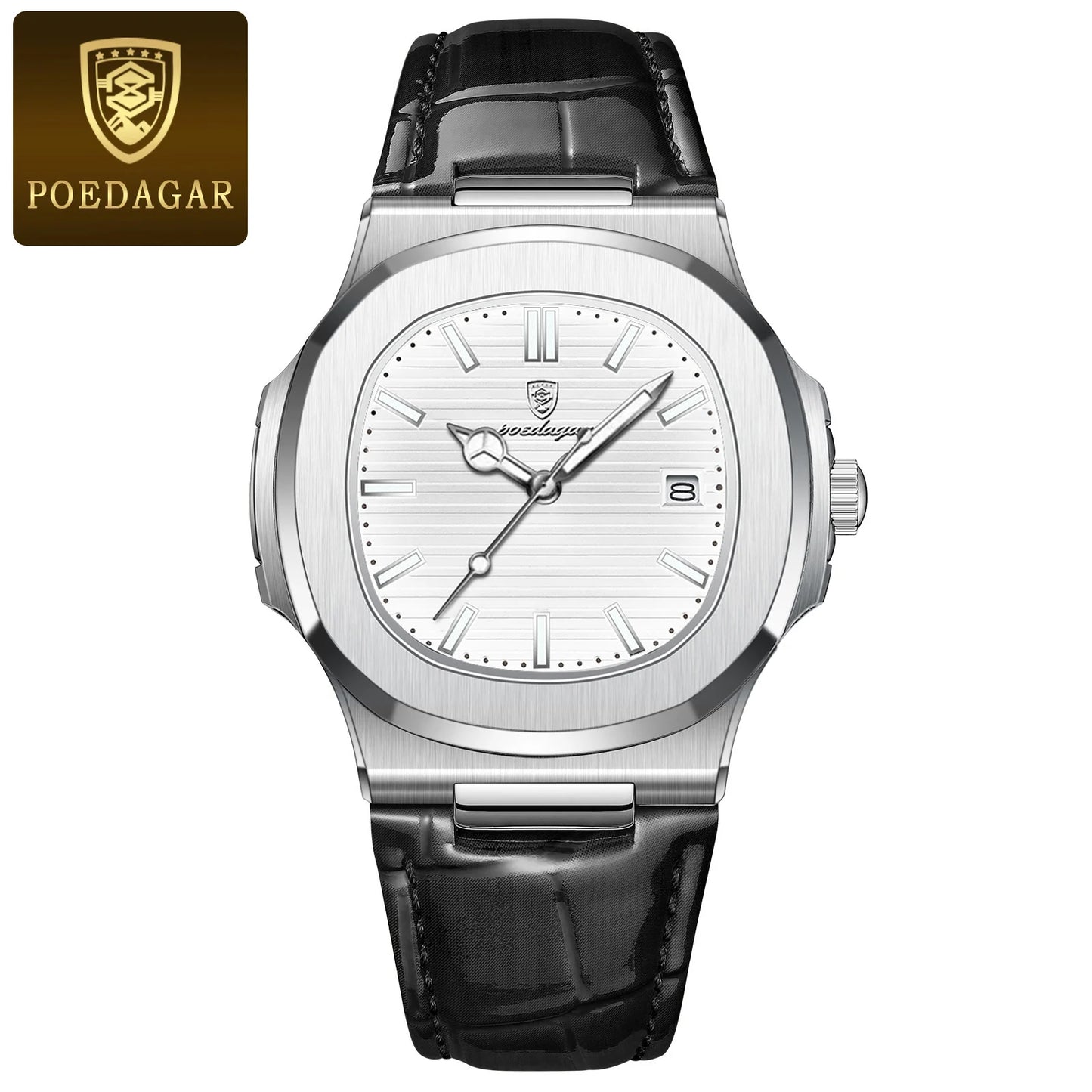 Top Luxury Square Man Watch Date Waterproof