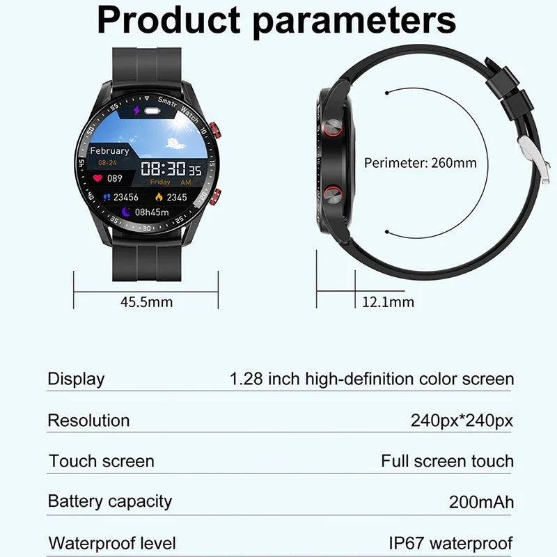 Bluetooth Call Smart Watch Men Laser Health Blood