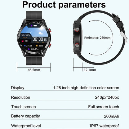 Bluetooth Call Smart Watch Men Laser Health Blood
