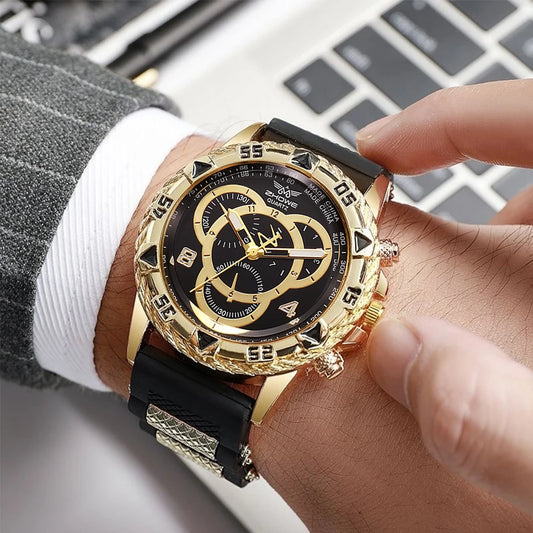 Men’s Watch Fashion Silicone Band Analog Quartz