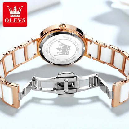 Luxury Brand Women Watches Ceramic Tape