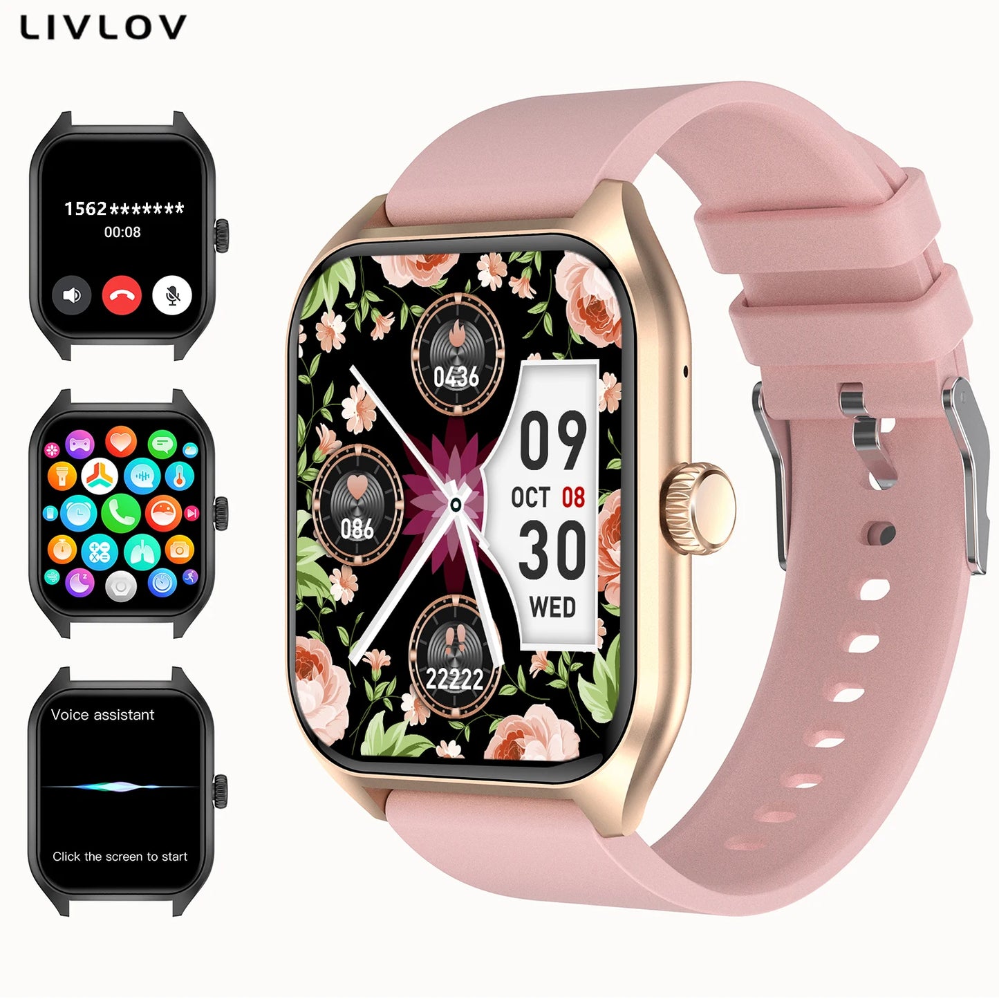 AI Voice Assistant Smart Watch for Men Women, 1.9