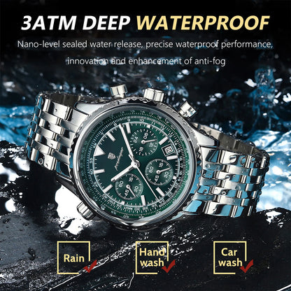 Luxury Watches For Men Date Chronograph Stainless