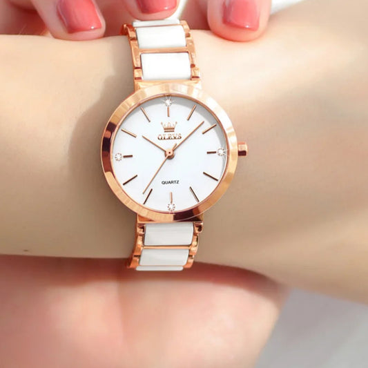 Luxury Brand Women Watches Ceramic Tape